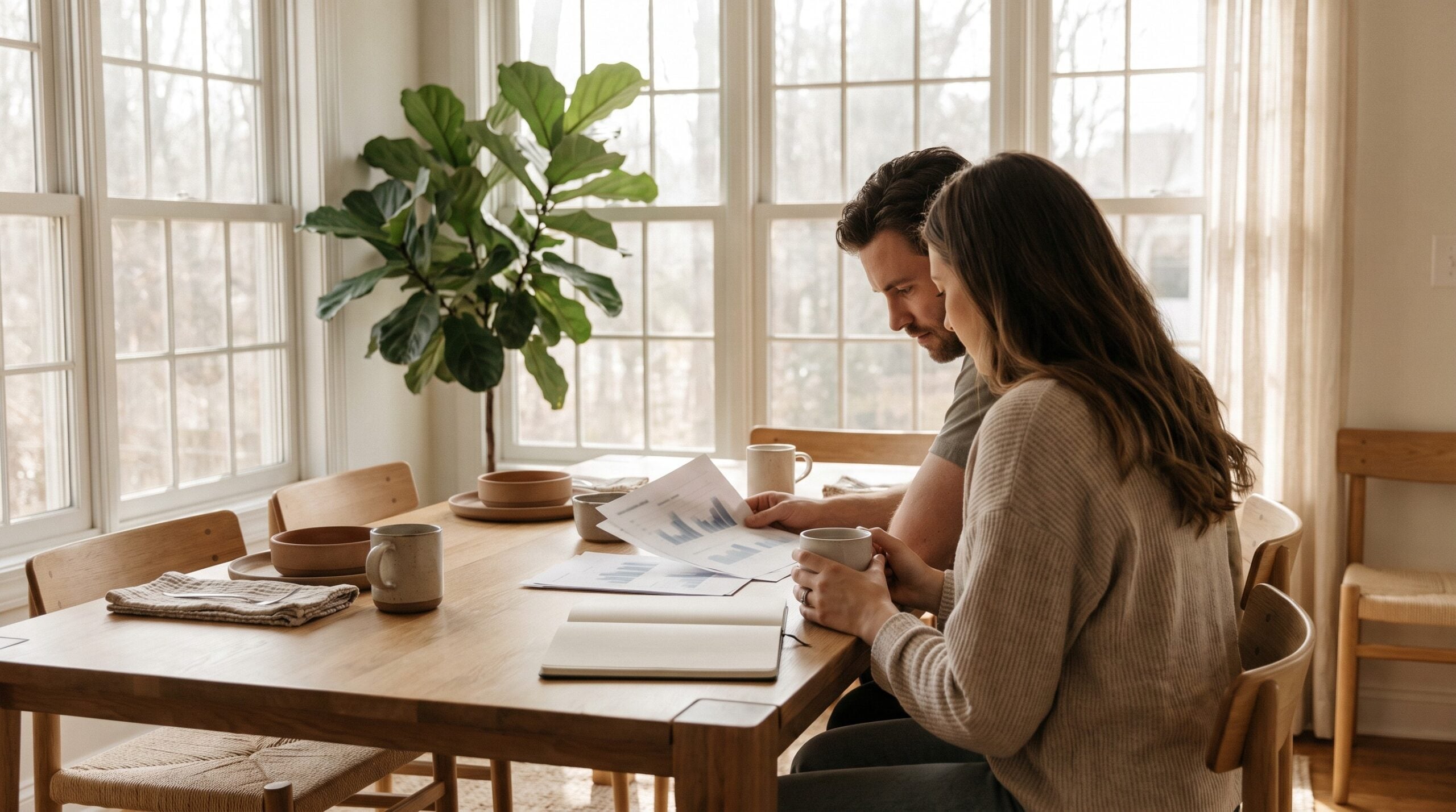 Las Vegas homeowners weighing whether to sell now or wait at their dining table Las Vegas homeowners weighing whether to sell now or wait at their dining table