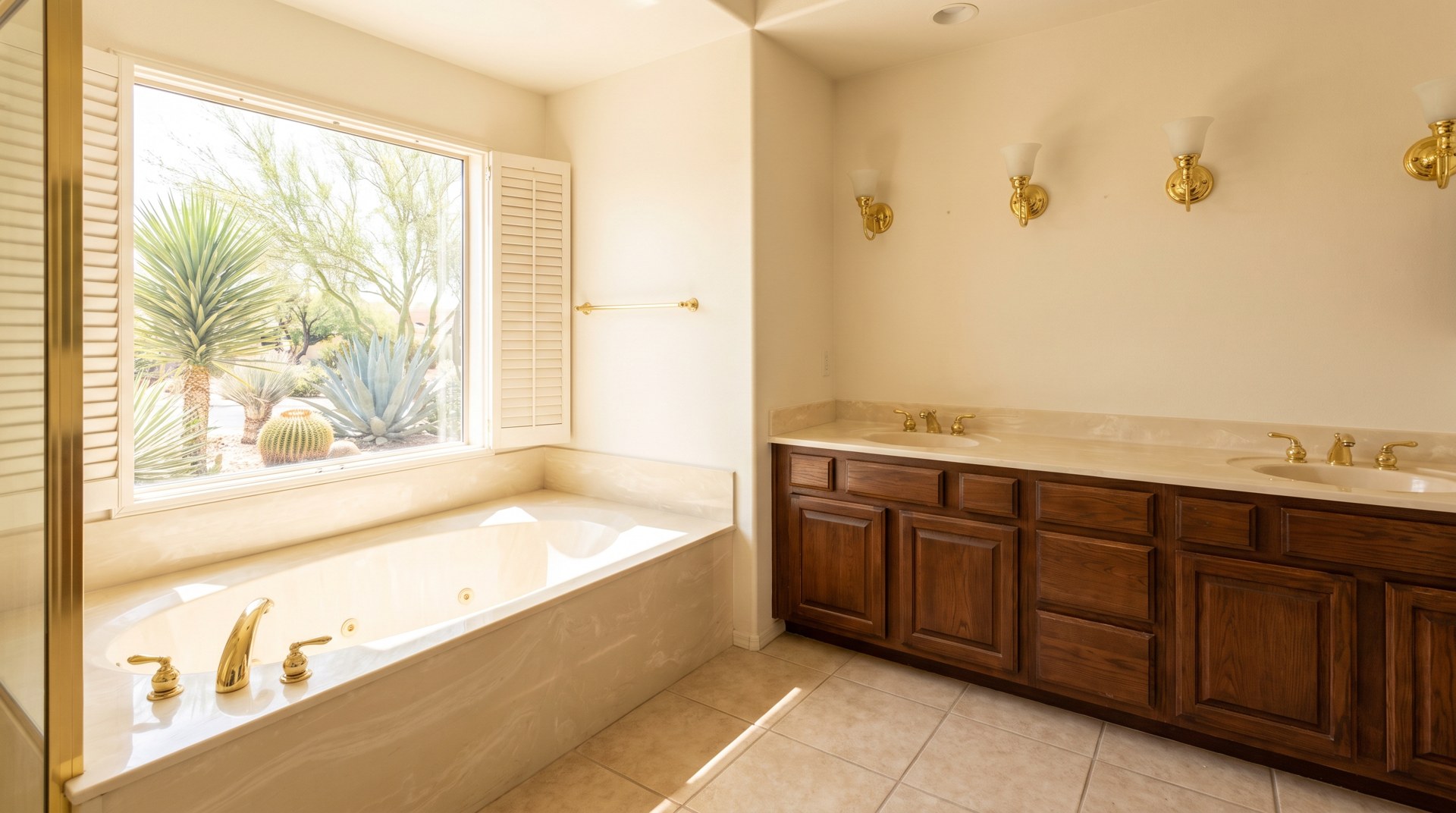 A dated primary bathroom, where a full remodel often reflects your taste more than your buyer's