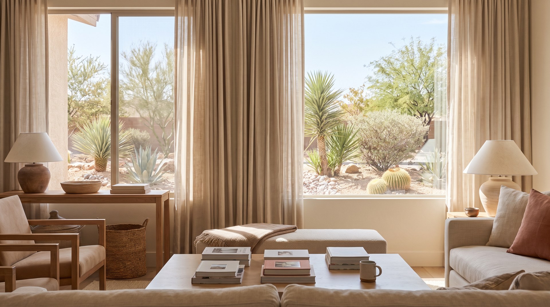 Dim cluttered Las Vegas living room before decluttering